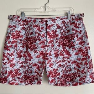 Orlebar Brown Men's Bulldog Swim Shorts Red/White Print Size 34